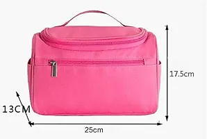 Travel Toiletry Case For Men And Women Makeup Organizer Cosmetic Case Bag Household Grooming Kit Storage Travel Makeup Bag with Hook Travel Toiletry Kit  (Pink)-thumb2