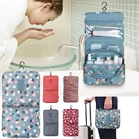 Hanging Travel Toiletry Kit Bag Cosmetic Make up Organizer Multifunction Portable Makeup Pouch for Women and Girls Waterproof Ladies Case Travelling Storage Inner Ware Up Brush Kit Holder-thumb1