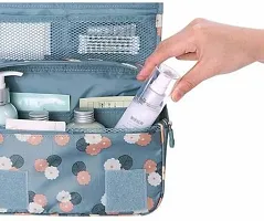 Hanging Travel Toiletry Kit Bag Cosmetic Make up Organizer Multifunction Portable Makeup Pouch for Women and Girls Waterproof Ladies Case Travelling Storage Inner Ware Up Brush Kit Holder-thumb3