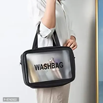 WashBag Cosmetic Bag, Makeup Bag, Portable Makeup Travel Bag for Women  (Black)-thumb0