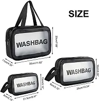 Outdoor Cosmetic Zipper Makeup Wash Bag Organizer Carry Pouch Bag Set Travel Toiletry Kit  Pack of 3-thumb2