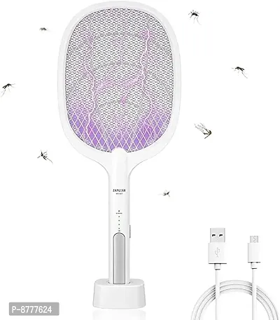 Mosquito Killer Racket Rechargeable Handheld Electric Fly Swatter Electric Insect Killer Indoor  (Bat)-thumb0