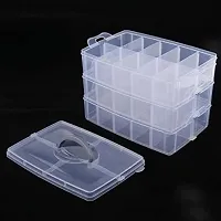 30 Grid Foldable 3 Layer Transparent Storage Box for Girls Plastic Makeup Storage Box  (White)-thumb2