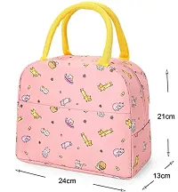Portable Insulated Canvas Tote Travel Tiffin Bag Waterproof Lunch Bag Waterproof Lunch Bag  (Pink, 5 L)-thumb1