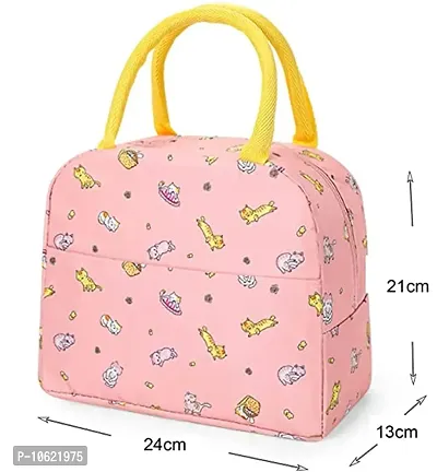 Portable Insulated Canvas Tote Travel Tiffin Bag Waterproof Lunch Bag Waterproof Lunch Bag  (Pink, 5 L)-thumb2