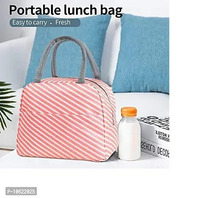 Portable Insulated Lunch /DINNER Bag Travel Tiffin Thermal BAG; HAND BAG POUCH Waterproof Lunch Bag  (Pink, 5 L)-thumb0