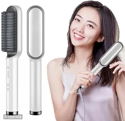 Hair Straightener, Hair Straightener Comb for Women  Men, Hair Styler, Straightener Machine Brush/PTC Heating Electric Straightener with 5 Temperature (Multicolour)-thumb3