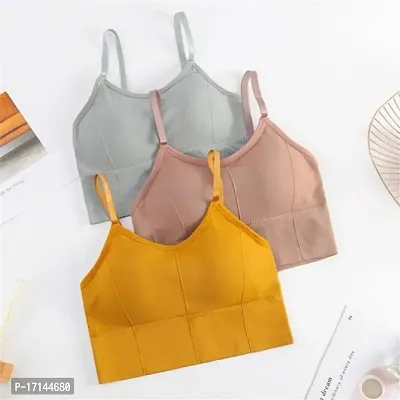 Sports Bra Combo Pack of 3 New Stylish Women Short Bralette Sports Gyming Running Bra-thumb0