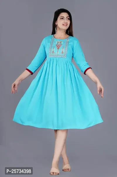 Treanding Embroided Kurti for Women and Girls-thumb0