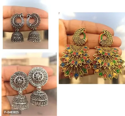 BULBUL STYLISH OXIDISED ETHNIC CASUAL EARRINGS FOR GIRLS/WOMEN-thumb0