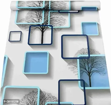 Self-Adhesive Wall Sticker  (45cm X 500cm) (Blue Cube)