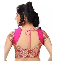 Reliable Pink Silk Phantom Self Design Blouses For Women-thumb1