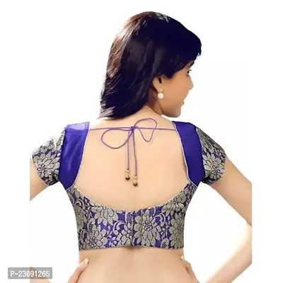 Reliable Purple Silk Phantom Self Design Blouses For Women-thumb2