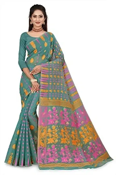 Beautiful Blend Woven Design Saree Without Blouse Piece