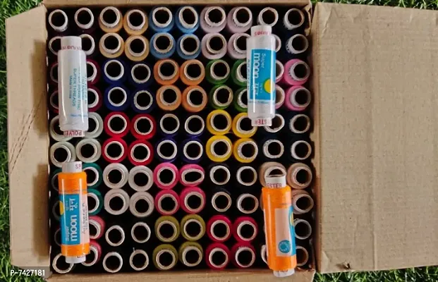 Dripta Polyester Blend 100 Sewing Threads Spool (Multicolour, 150 m Each)-thumb4