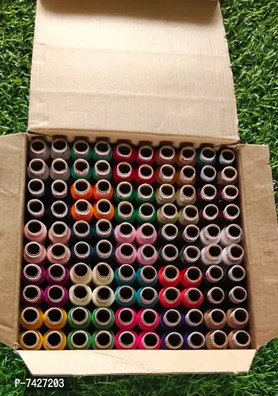 Dripta Polyester Blend 100 Sewing Threads Spool (Multicolour, 150 m Each)