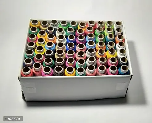 Dripta Polyester Blend 50 Sewing Threads Spool (Multicolour, 150 m Each)