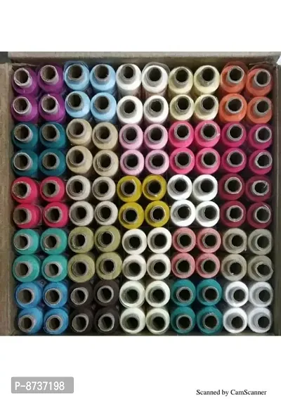 Dripta Polyester Blend 50 Sewing Threads Spool (Multicolour, 150 m Each)-thumb0