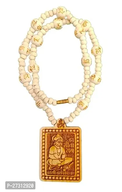 Dripta BHAGESHWAR DHAM Tulsi Mala Hanuman Ji Pendant Kanthi Wood Mala-thumb0