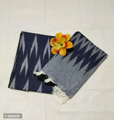 Elegant Unstitched Cotton Ikat Printed Kurtis and Dupatta Set For Women