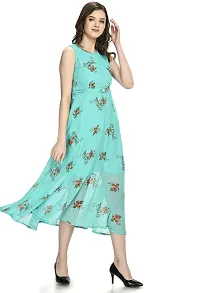 Sarvayoni Womens Georgette Multicolor Floral Print Maxi Dress-thumb2