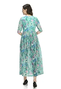 Green Georgette A Line Dresses For Women-thumb4