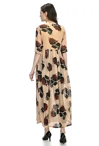 Stylish Georgette Beige Printed Dress For Women-thumb3