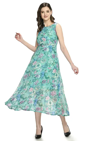 Floral Printed Georgette Dress