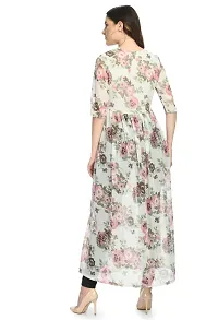 Elegant Georgette Floral Print Front Open Dress For Women-thumb3