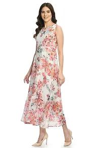 Elegant Georgette Floral Print Maxi Dress For Women-thumb2