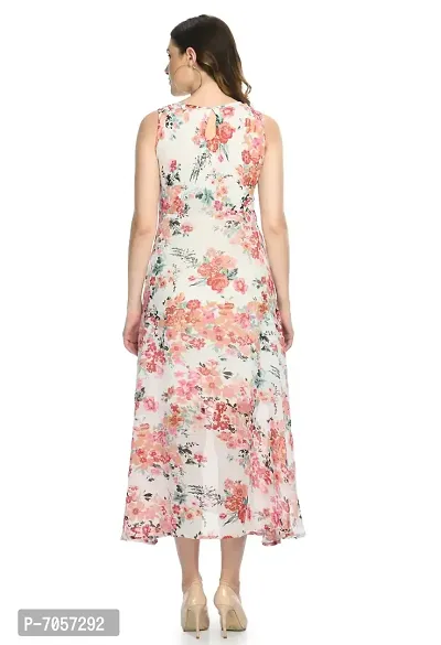 Elegant Georgette Floral Print Maxi Dress For Women-thumb5