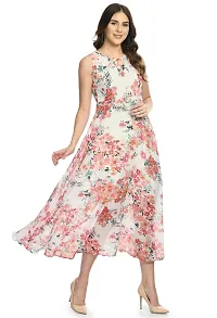 Elegant Georgette Floral Print Maxi Dress For Women-thumb3