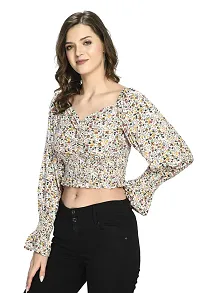 Alluring Rayon Printed Crop Top For Women And Girls-thumb1