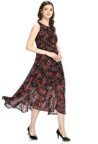 Sarvayoni Womens Georgette Multicolor Floral Print Maxi Dress-thumb2