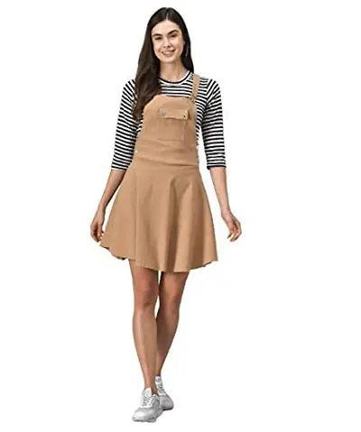 Sarvayoni Womens Cotton Blend Solid Knee Length Dungaree