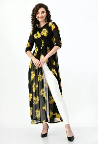 Stylish georgette Black Printed Dress For Women-thumb1