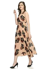 Sarvayoni Womens Georgette Multicolor Floral Print Maxi Dress-thumb1