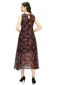 Sarvayoni Womens Georgette Multicolor Floral Print Maxi Dress-thumb3