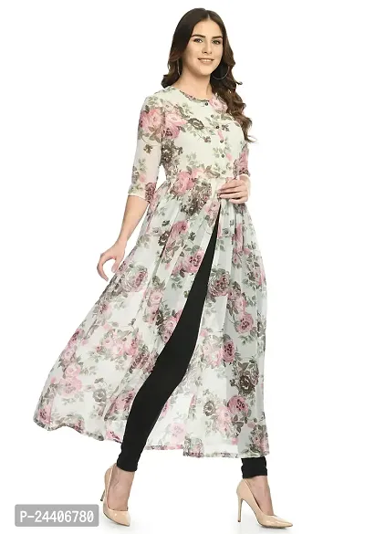 Stylish georgette White Printed Dress For Women-thumb4