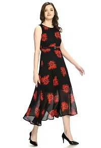 Sarvayoni Womens Black Rayon Key Hole Dress-SY-117-DRS-BLK-thumb2