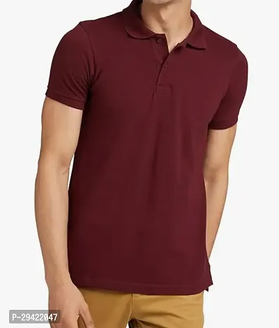 Stylish Maroon Cotton T-Shirt For Men-thumb0