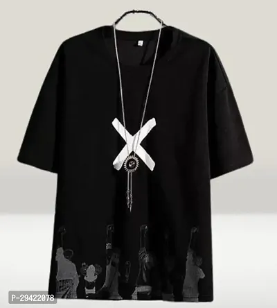 Stylish Black Cotton T-Shirt For Men-thumb0