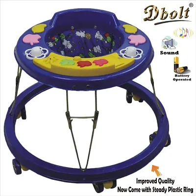 Dbolt Musical Baby Activity Foldable Baby Walker for Kids with Music and Light Age 6 Month+ [Apple Round Plastic]