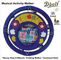Dbolt Musical Baby Activity Foldable Baby Walker for Kids with Music and Light Age 6 Month+ [Apple Round Plastic]-thumb1