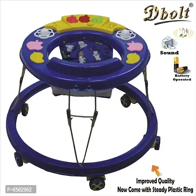 Dbolt Musical Baby Activity Foldable Baby Walker for Kids with Music and Light Age 6 Month+ [Apple Round Plastic]-thumb3
