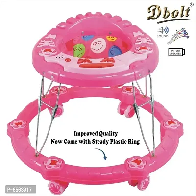 Dbolt Musical Baby Activity Foldable Baby Walker for Kids with Music and Light Age 6 Month+ [Butterfly Plastic]