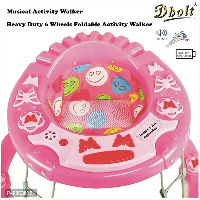 Dbolt Musical Baby Activity Foldable Baby Walker for Kids with Music and Light Age 6 Month+ [Butterfly Plastic]-thumb4
