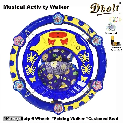 Musical Baby Activity Foldable Baby Walker With Music And Light For Kids-  Butterfly Round Plastic Rim-thumb3