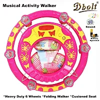 Musical Baby Activity Foldable Baby Walker With Music And Light For Kids-  Butterfly Round Plastic Rim-thumb1