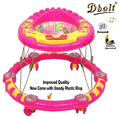 Musical Baby Activity Foldable Baby Walker With Music And Light For Kids-  Butterfly Round Plastic Rim